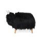 Massy Yak Kids Ottoman Black Fur Plush Cushions Light Brown 27 Inch By Casagear Home BM321682