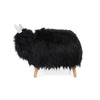 Massy Yak Kids Ottoman Black Fur Plush Cushions Light Brown 27 Inch By Casagear Home BM321682