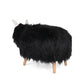 Massy Yak Kids Ottoman Black Fur Plush Cushions Light Brown 27 Inch By Casagear Home BM321682