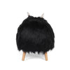 Massy Yak Kids Ottoman Black Fur Plush Cushions Light Brown 27 Inch By Casagear Home BM321682