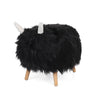 Massy Yak Kids Ottoman, Black Fur, Plush Cushions, Light Brown, 27 Inch By Casagear Home