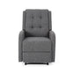 Recliner Chair Manual Pull Tab Button Tufted Charcoal Gray Fabric By Casagear Home BM321684