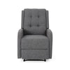 Recliner Chair Manual Pull Tab Button Tufted Charcoal Gray Fabric By Casagear Home BM321684