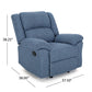 Glider Recliner Chair Pillow Top Arms Compact Profile Blue Fabric By Casagear Home BM321685