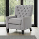 Push Back Recliner Chair, Modern Rivet Design Ergonomic, Light Gray Fabric By Casagear Home