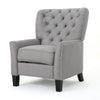 Push Back Recliner Chair, Modern Rivet Design Ergonomic, Light Gray Fabric By Casagear Home