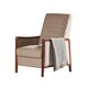 Ryka Pushback Manual Recliner Chair Channel Stitch Beige Birch Wood By Casagear Home