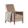 Ryka Pushback Manual Recliner Chair Channel Stitch Beige Birch Wood By Casagear Home
