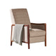 Ryka Pushback Manual Recliner Chair Channel Stitch Beige Birch Wood By Casagear Home