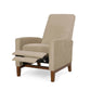 Manual Recliner Club Chair Push Back Design Brown Rubberwood Beige By Casagear Home BM321690