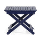 Kyre Outdoor Side Table Foldable Slatted 23 Inch Navy Blue Acacia Wood By Casagear Home BM321695