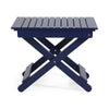 Kyre Outdoor Side Table Foldable Slatted 23 Inch Navy Blue Acacia Wood By Casagear Home BM321695