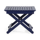 Kyre Outdoor Side Table Foldable Slatted 23 Inch Navy Blue Acacia Wood By Casagear Home BM321695