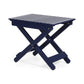 Kyre Outdoor Side Table, Foldable Slatted 23 Inch, Navy Blue Acacia Wood By Casagear Home