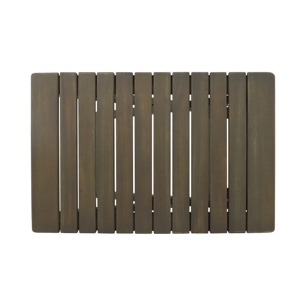 Kyre Outdoor Side Table Foldable Slatted 23 Inch Neutral Gray Acacia Wood By Casagear Home BM321696