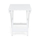 Kyre Outdoor Side Table Foldable Slatted 23 Inch White Acacia Wood By Casagear Home BM321697