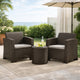 Rika Outdoor Club Chair, Brown Faux Wicker, Beige Water-Resistant Polyester By Casagear Home