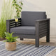 Quim Outdoor Club Chair, Shutter Slat Panel, Gray Acacia Wood, Gray Fabric By Casagear Home