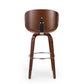 Zaine Swivel Barstool Chair Walnut Veneer Brown Faux Leather By Casagear Home BM321707