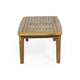 Outdoor Rectangular Coffee Table, Slatted Panels, Natural Brown Acacia Wood By Casagear Home