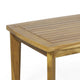 Outdoor Rectangular Coffee Table, Slatted Panels, Natural Brown Acacia Wood By Casagear Home