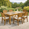 Outdoor Rectangular Coffee Table, Slatted Panels, Natural Brown Acacia Wood By Casagear Home