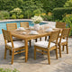 Outdoor Rectangular Coffee Table, Slatted Panels, Natural Brown Acacia Wood By Casagear Home