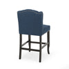 Counter Height Chair Set of 2 Tufted Wingback Nailhead Trim Navy Blue By Casagear Home BM321712