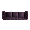 Feji Sofa 85 Inch Button Tufted Nailhead Trim Blackberry Purple Velvet By Casagear Home