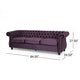 Feji Sofa 85 Inch Button Tufted Nailhead Trim Blackberry Purple Velvet By Casagear Home