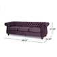 Feji Sofa 85 Inch Button Tufted Nailhead Trim Blackberry Purple Velvet By Casagear Home BM321717