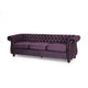 Feji Sofa 85 Inch Button Tufted Nailhead Trim Blackberry Purple Velvet By Casagear Home