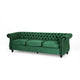 Feji Sofa 85 Inch Nailhead Trim Button Tufted Emerald Green Velvet By Casagear Home