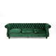 Feji Sofa 85 Inch Nailhead Trim Button Tufted Emerald Green Velvet By Casagear Home