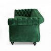 Feji Sofa 85 Inch Nailhead Trim Button Tufted Emerald Green Velvet By Casagear Home