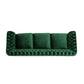 Feji Sofa 85 Inch Nailhead Trim Button Tufted Emerald Green Velvet By Casagear Home BM321720