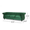 Feji Sofa 85 Inch Nailhead Trim Button Tufted Emerald Green Velvet By Casagear Home