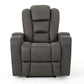 Yoma Power Recliner Chair with Storage 2 Cupholders USB Gray Microfiber By Casagear Home BM321731