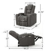 Yoma Power Recliner Chair with Storage 2 Cupholders USB Gray Microfiber By Casagear Home BM321731