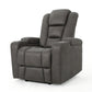 Yoma Power Recliner Chair with Storage, 2 Cupholders, USB, Gray Microfiber By Casagear Home