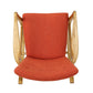 Jamy Rocking Chair Brown Birch Wood Frame Button Tufted Orange Polyester By Casagear Home BM321733