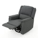 Zune Manual Glider Recliner Chair Swivel Ergonomic Design Charcoal Gray By Casagear Home BM321742