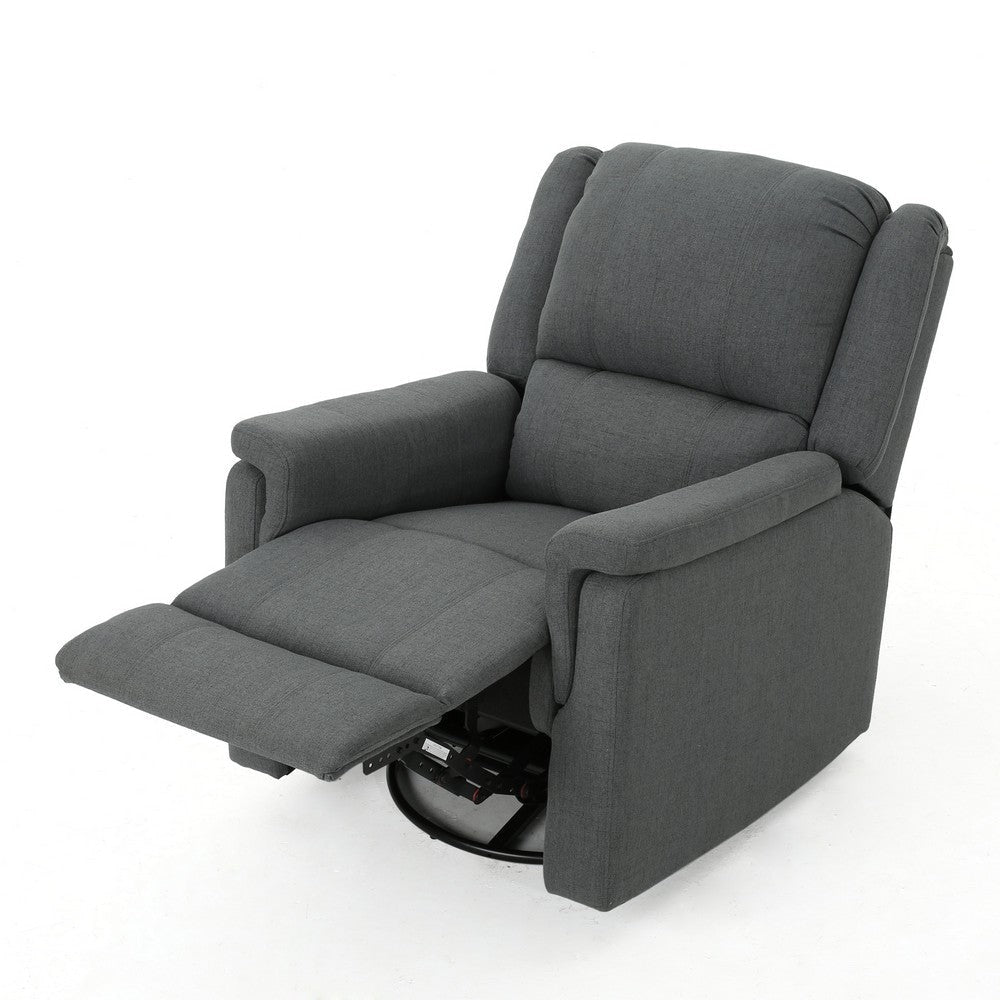 Zune Manual Glider Recliner Chair Swivel Ergonomic Design Charcoal Gray By Casagear Home BM321742