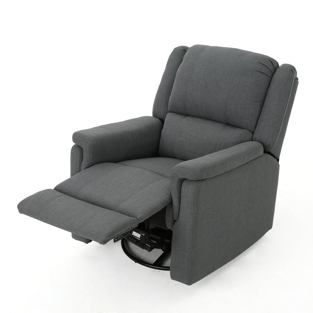 Zune Manual Glider Recliner Chair Swivel Ergonomic Design Charcoal Gray By Casagear Home BM321742