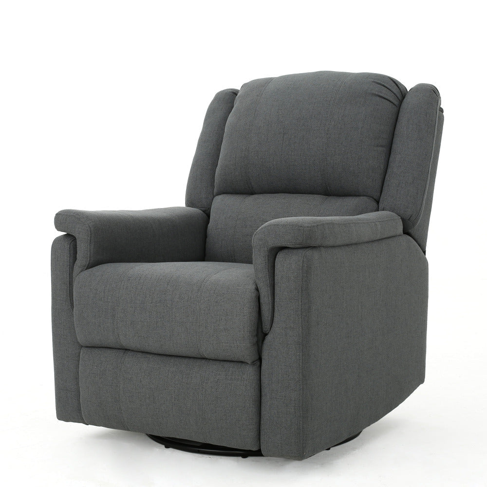 Zune Manual Glider Recliner Chair Swivel Ergonomic Design Charcoal Gray By Casagear Home BM321742