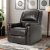Zune Manual Glider Recliner Chair, Swivel Ergonomic, Brown Faux Leather By Casagear Home