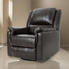 Zune Manual Glider Recliner Chair, Swivel Ergonomic, Brown Faux Leather By Casagear Home