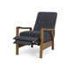 Copa Manual Recliner Chair Brown Wood Slate Gray Channel Stitched Fabric By Casagear Home BM321745