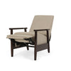 Yahya Manual Recliner Chair Ergonomic Brown Rubberwood Sand Beige Fabric By Casagear Home BM321747