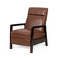 Ennie Pushback Recliner Compact Rubberwood Light Brown Faux Leather By Casagear Home BM321754